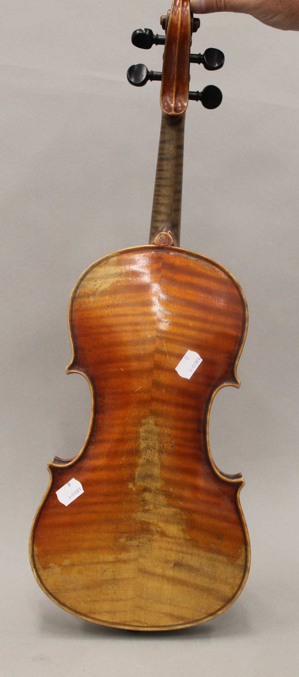 A late 19th century German full size violin by Louis Lowendahl With a label to the interior "Copy - Image 3 of 9