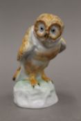 A Herend porcelain model of an owl