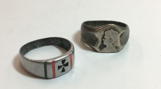 Two WWI silver rings