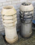 A pair of chimney pots