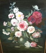 Still Life of Roses, oil on board, inscribed Roses for Joan. H.