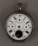 A 935 silver cased moon phase pocket watch