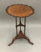 An Edwardian mahogany tripod table