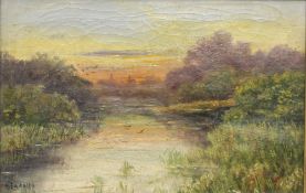 H FRANKLIN (20th century) British, River Landscape, oil on canvas, signed and indistinctly dated,