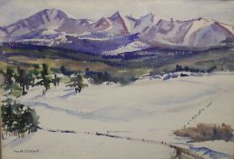 HAZEL NEWNHAM ABBOT (1894-1984) Canadian, Mountain Landscapes, a pair, watercolours, signed,