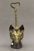 A 19th century weighted brass doorstop formed as a fox