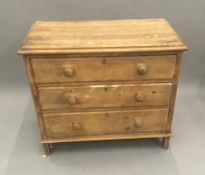 A Victorian pine chest of drawers