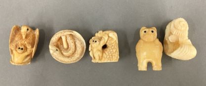 Five small bone carvings