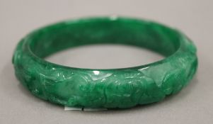 An apple green jade bangle