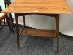 An early 20th century oak rectangular side table