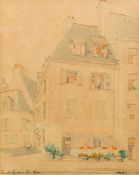 FRENCH SCHOOL (20th century), Cafe Cancalais, Saint-Servan-Sur-Mer, watercolour,