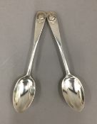 Two silver teaspoons for the Liverpool Bulldog Club