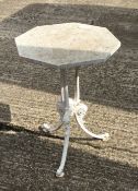 A Victorian marble topped cast iron garden table