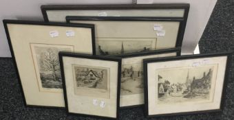 ERNEST D ADAMS (1884-1963) British, six various limited edition etchings, all signed, some titled,