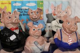 A set of six Wade Natwest piggy banks, comprising Maxwell, Lady Hilary, Annabel,