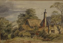 ENGLISH SCHOOL (19th century) Denton, watercolour, signed with monogram and dated 1884,