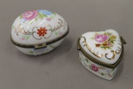 Two porcelain boxes