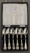 A set of six tea/coffee spoons by J & W Mitchell of Glasgow, Queens pattern (4.