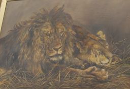 Lions at Rest, oil on canvas,