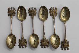 A set of six silver gilt teaspoons,