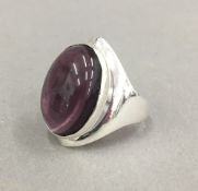 A silver dress ring