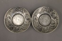 Two Chinese coin dishes