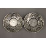 Two Chinese coin dishes