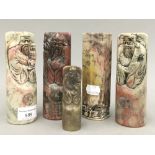 Five Chinese carved soapstone seals