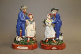 A pair of 19th century Staffordshire figures,