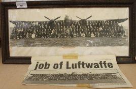 A framed WWII photograph of The Whitley Bomber Section at Marshall Cambridge