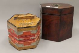 A Viceroy concertina in a mahogany case