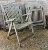 Four folding garden chairs