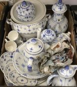 A Copenhagen coffee set and a quantity of Furnivals Denmark pattern china, etc.