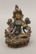 A small bronze model of Buddha