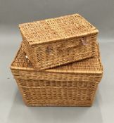 Two wicker hampers