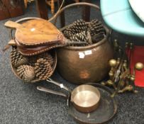 A quantity of various copper items,