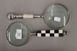 Two magnifying glasses