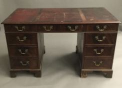 A Victorian mahogany pedestal desk