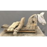 A quantity of vintage wooden horse parts,