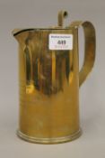 A WWI Trench Art lidded jug, inscribed ''Capt and Mrs Kaye Jan 26 1916 From Capt A.N.