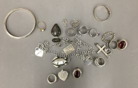 A quantity of silver jewellery, etc.