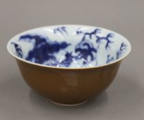 A Chinese blue and white porcelain bowl,