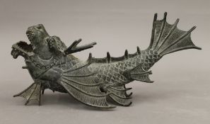 A bronze model of a dragon fish