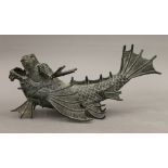 A bronze model of a dragon fish