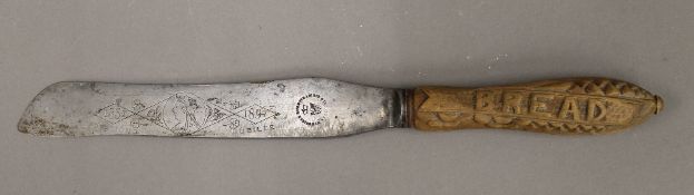 A Victorian bread knife,