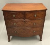 A 19th century mahogany bow front chest of drawers