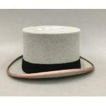 A Harrods grey felt top hat,