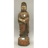 A Chinese wooden figure of Buddha