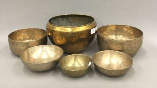 Six Indian brass bowls