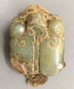 An archaistic type carved jade butterfly